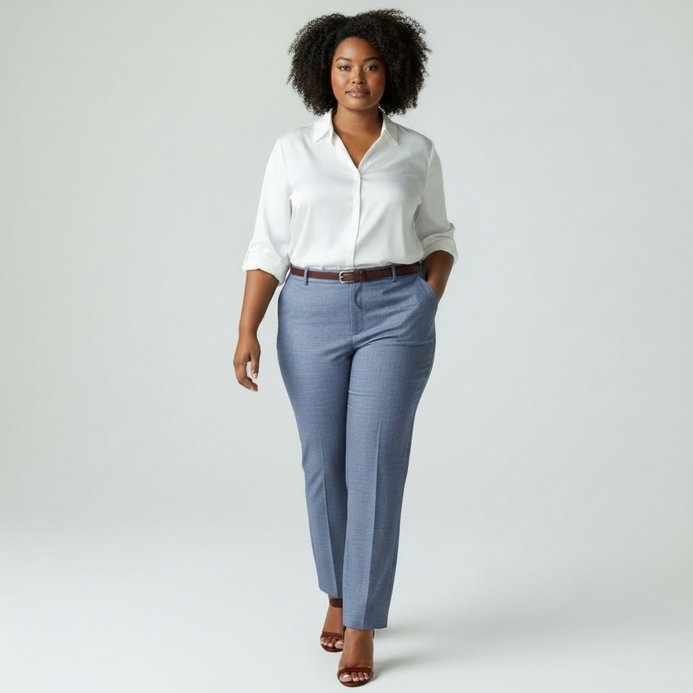 Talbots Hampshire Ankle Pants Women 24W Blue Solid Straight Fit NWT Preppy Chic